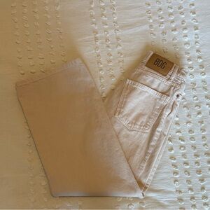 BDG Women's Cream High and Wide Jeans